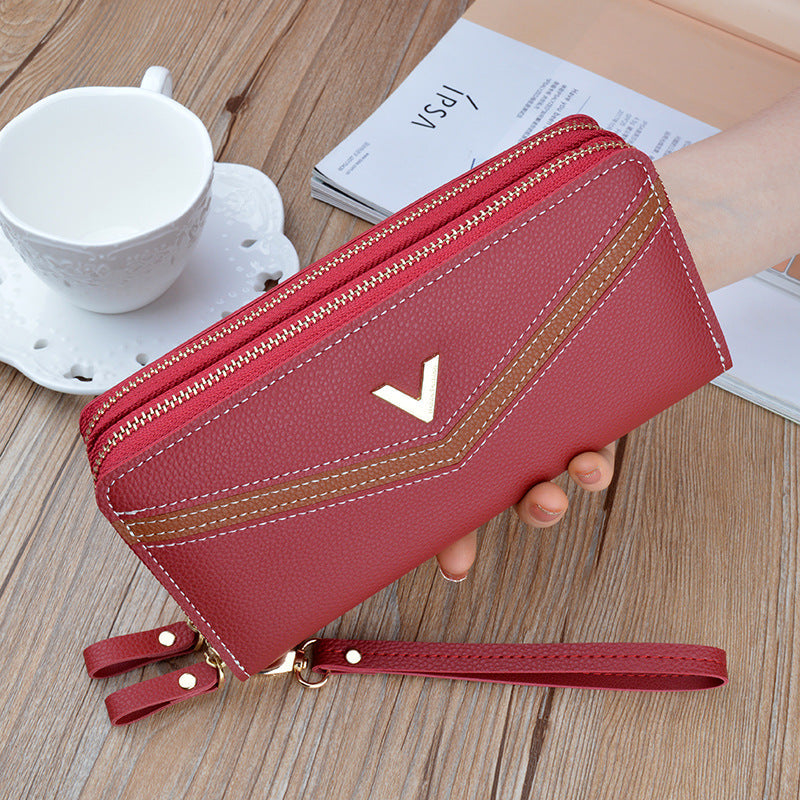 pochette longue à double fermeture