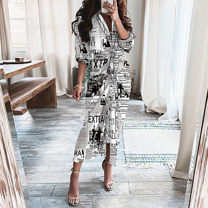 Robe Femme Manches Longues Imprimée