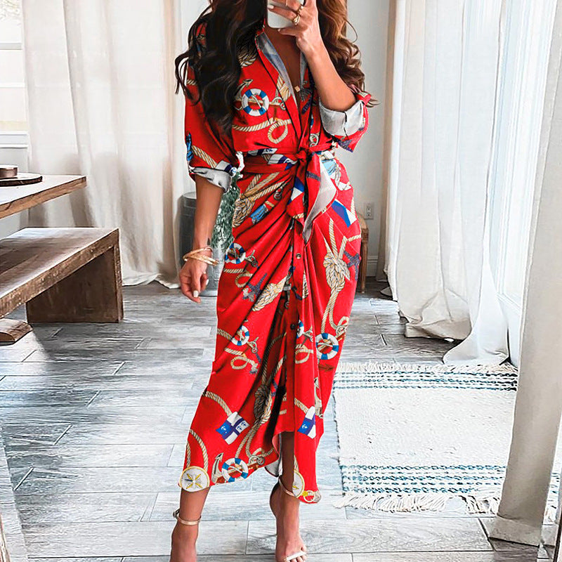 Robe Femme Manches Longues Imprimée