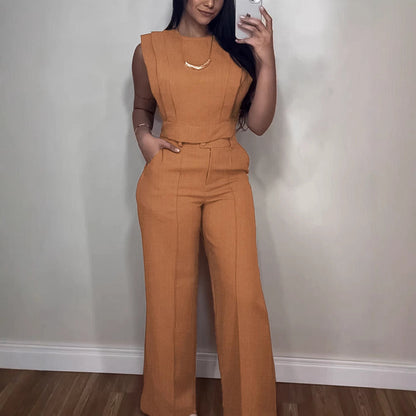 Ensemble Estival Femme Haut Sans Manches & Pantalon