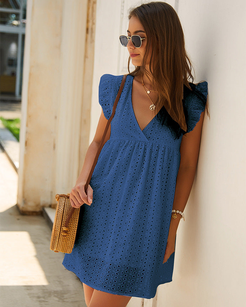 Robe d'Été Femme Légère Col en V