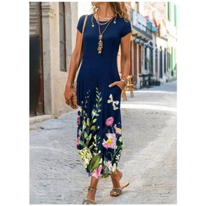 Robe Femme Manches Courtes Imprimée