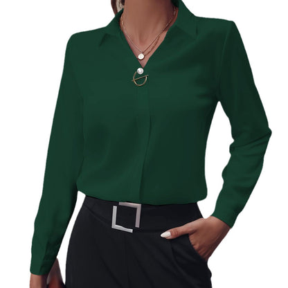 T-Shirt Femme Manches Longues Col en V
