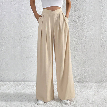 Pantalon Plissé Large Femme