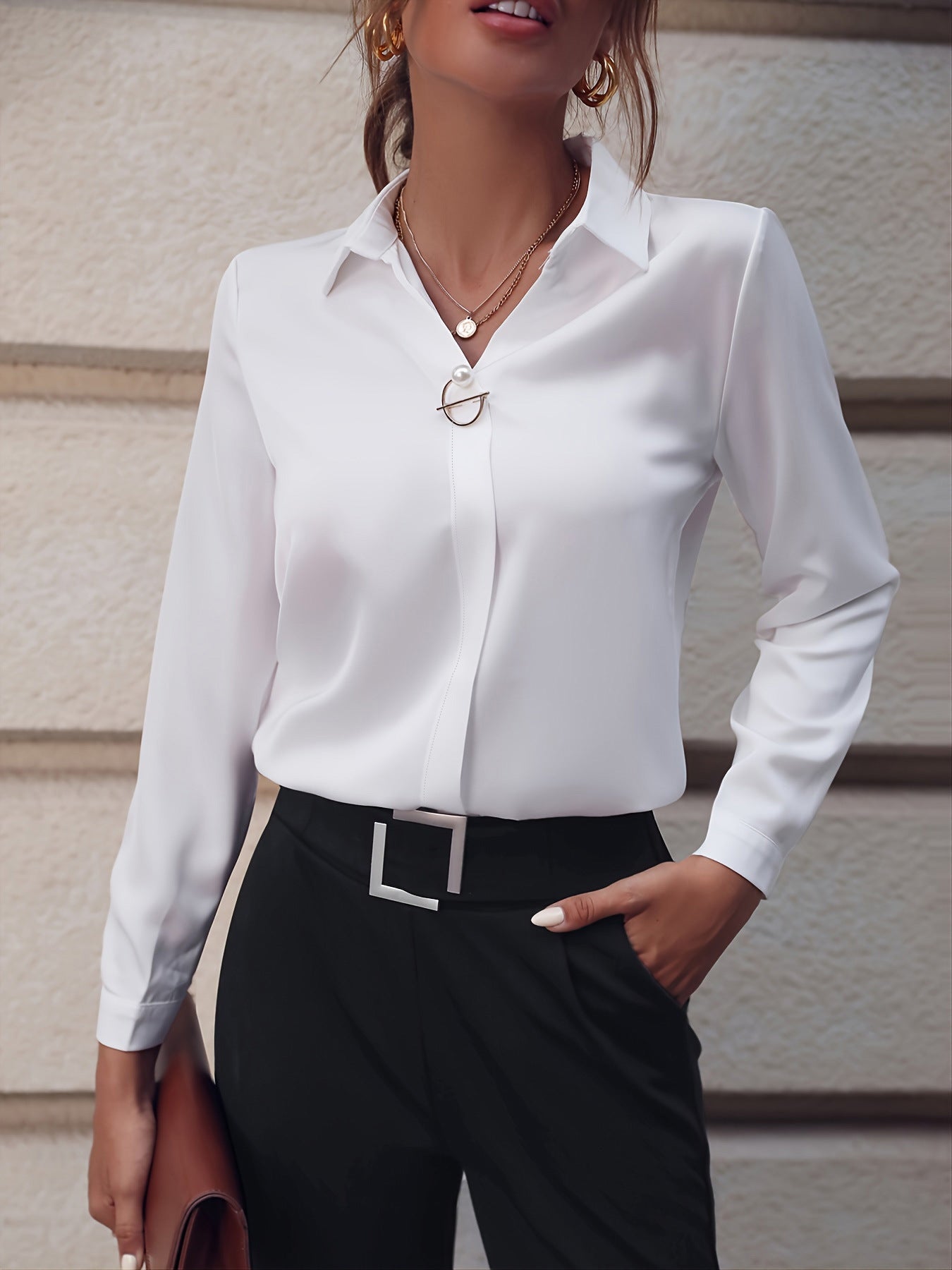 T-Shirt Femme Manches Longues Col en V