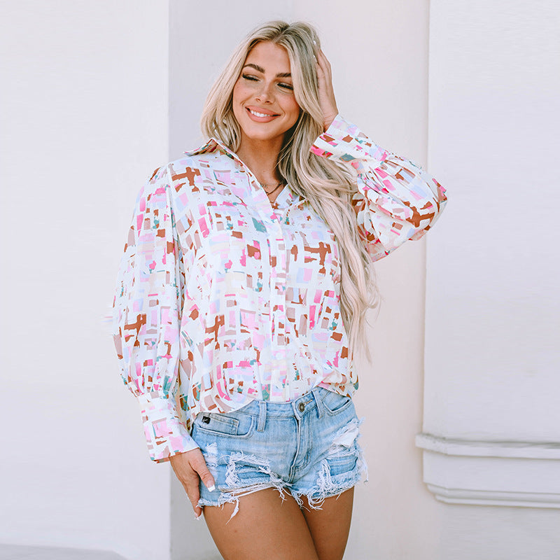 Chemise Fleurie Femme Col Retourné