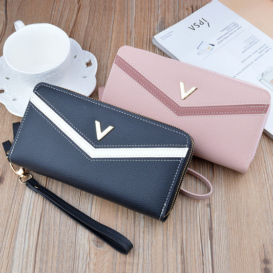 pochette longue à double fermeture