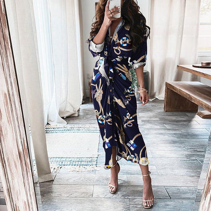 Robe Femme Manches Longues Imprimée