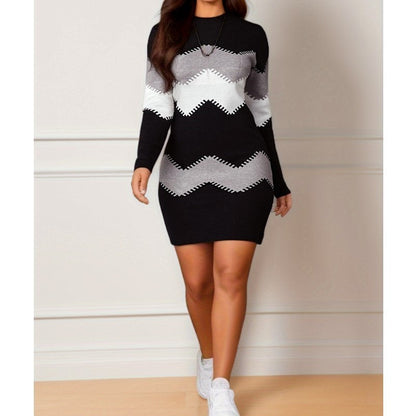 Robe Fourreau Femme Maille Imprimée