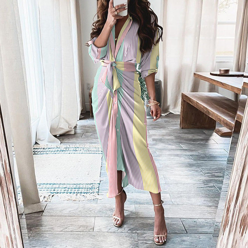 Robe Femme Manches Longues Imprimée