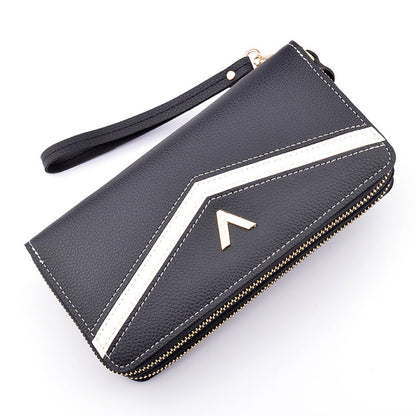 pochette longue à double fermeture