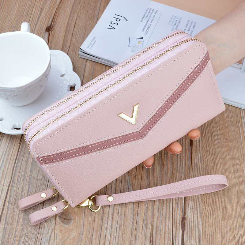 pochette longue à double fermeture