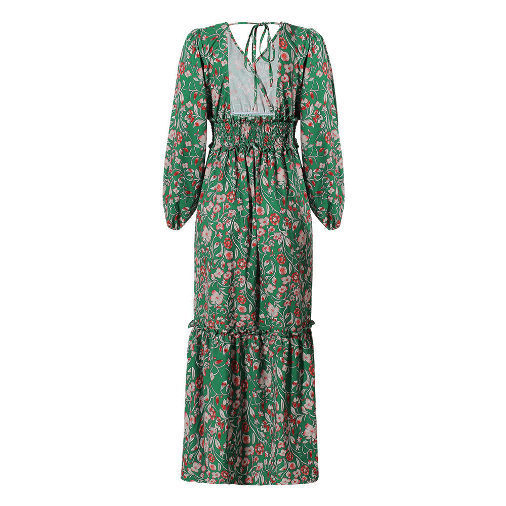 Robe Longue Femme Imprimée Bohème