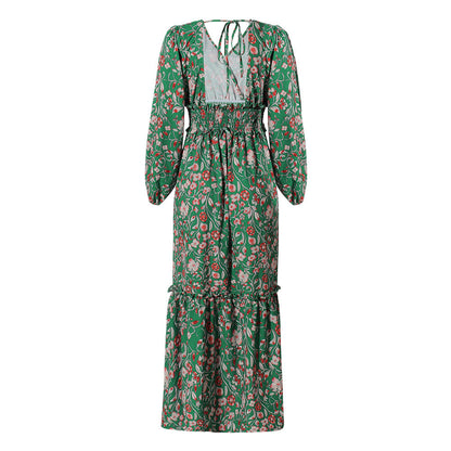 Robe Longue Femme Imprimée Bohème