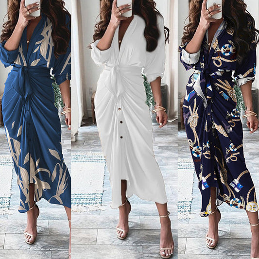 Robe Femme Manches Longues Imprimée