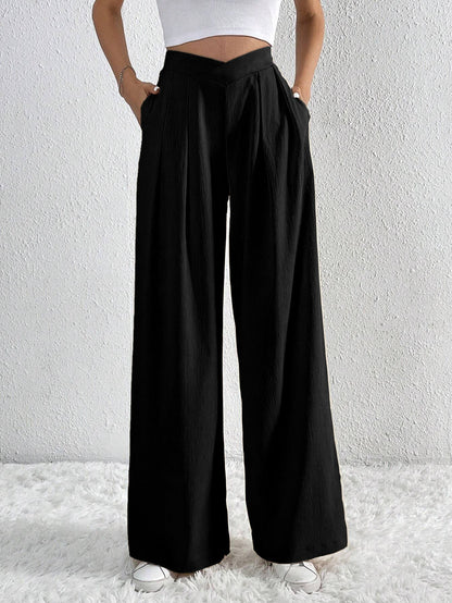 Pantalon Plissé Large Femme