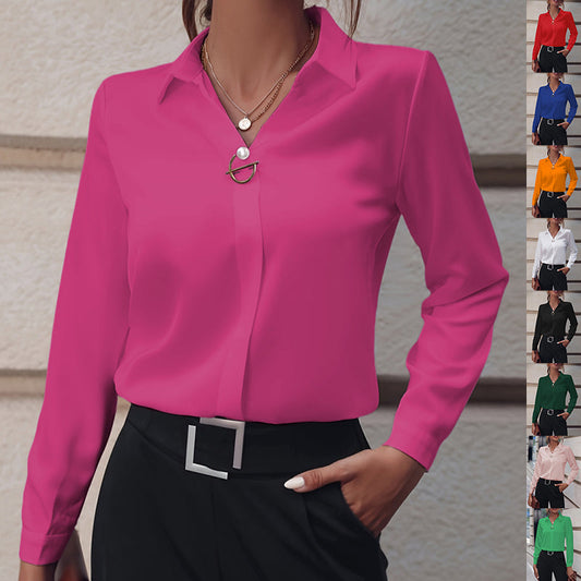 T-Shirt Femme Manches Longues Col en V
