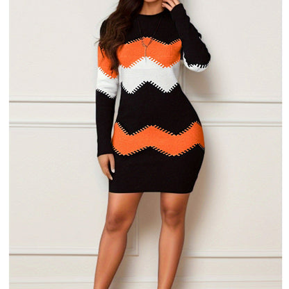 Robe Fourreau Femme Maille Imprimée