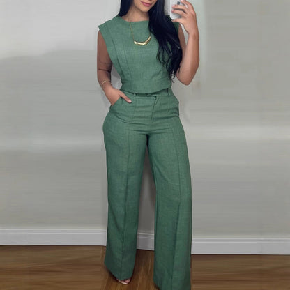 Ensemble Estival Femme Haut Sans Manches & Pantalon
