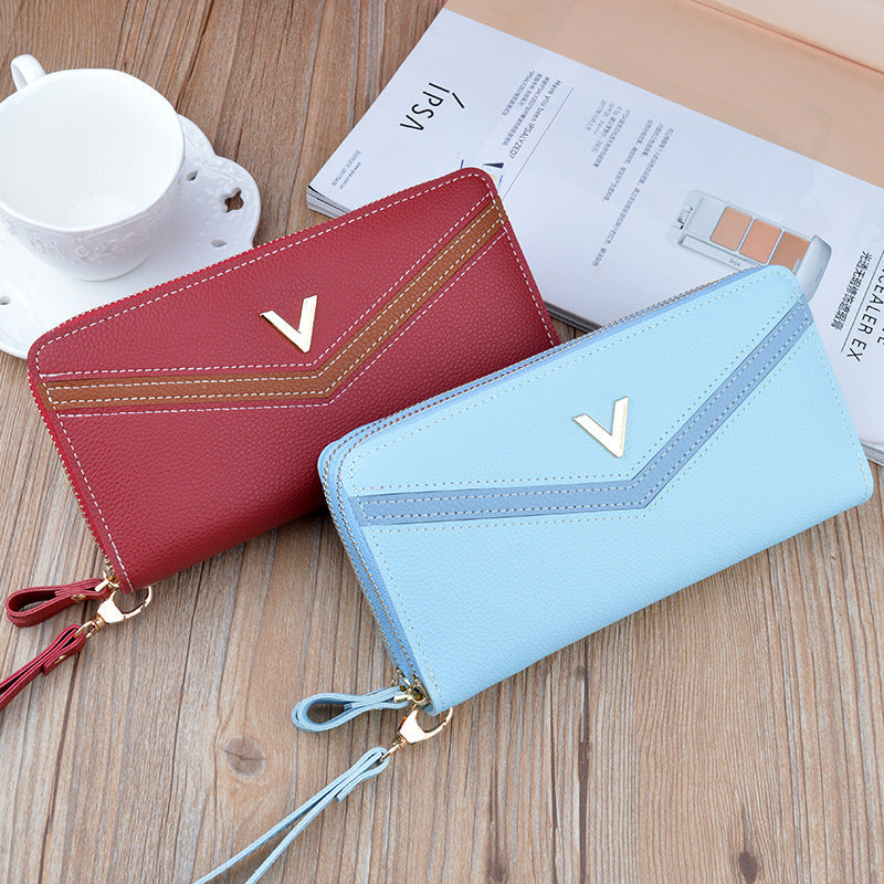 pochette longue à double fermeture