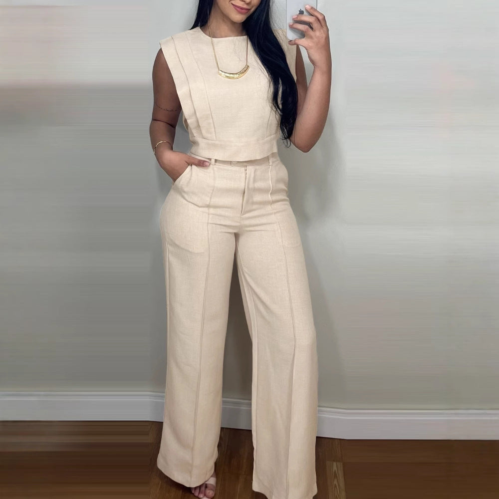 Ensemble Estival Femme Haut Sans Manches & Pantalon