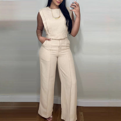 Ensemble Estival Femme Haut Sans Manches & Pantalon