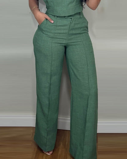 Ensemble Estival Femme Haut Sans Manches & Pantalon