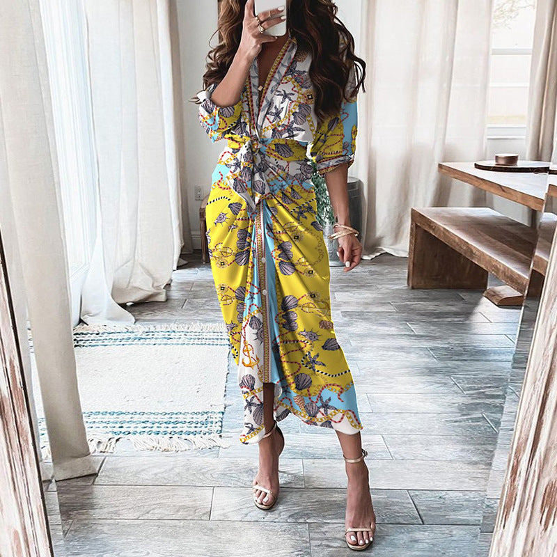 Robe Femme Manches Longues Imprimée