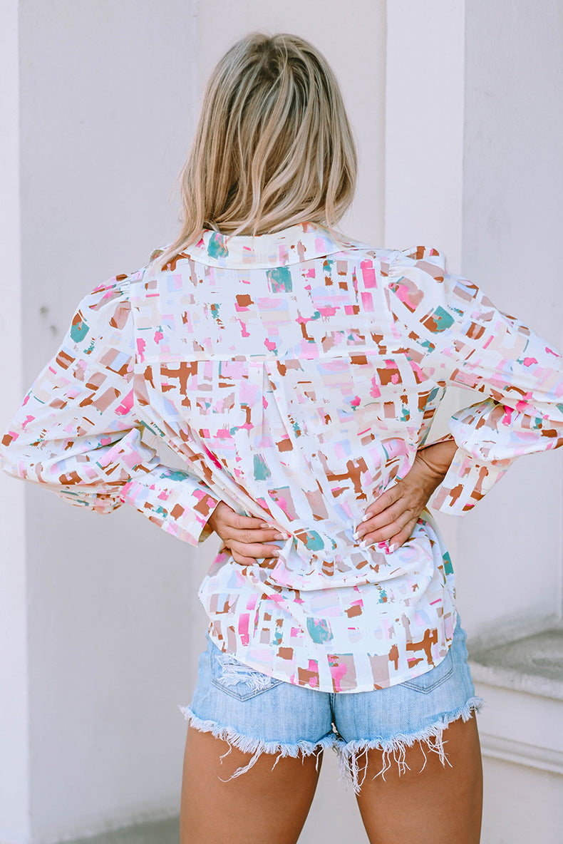 Chemise Fleurie Femme Col Retourné