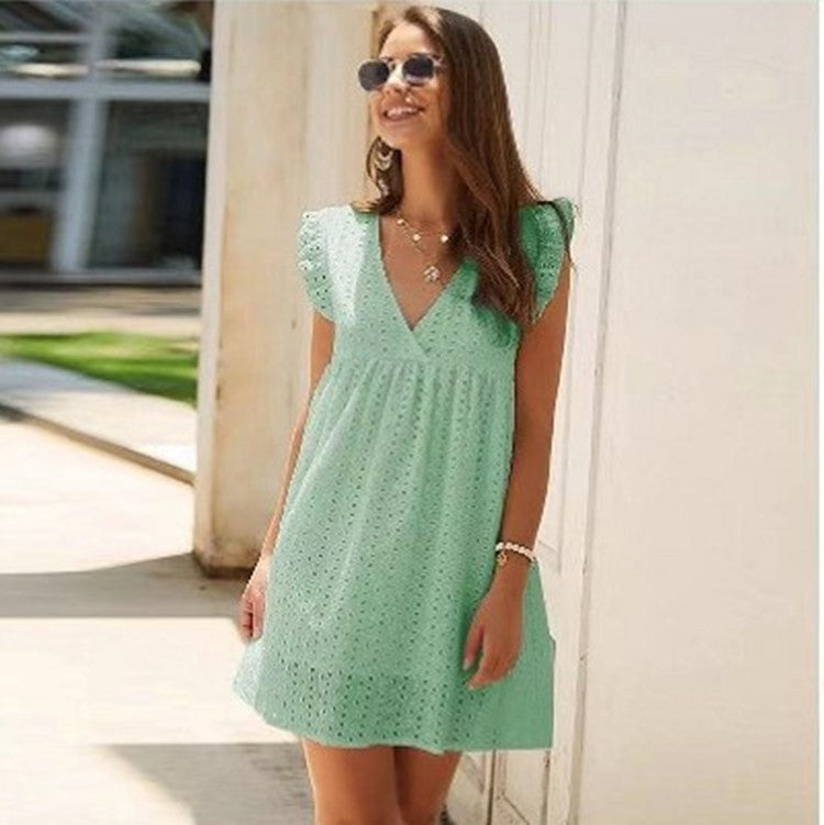 Robe d'Été Femme Légère Col en V