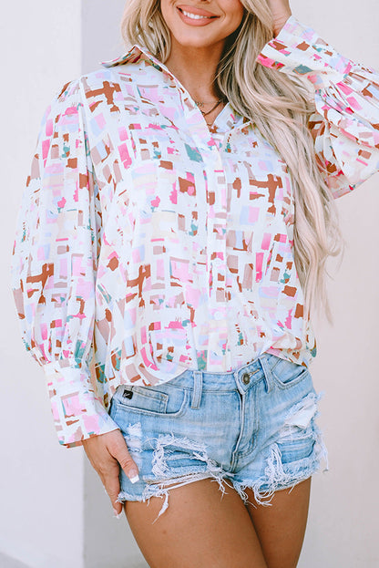 Chemise Fleurie Femme Col Retourné