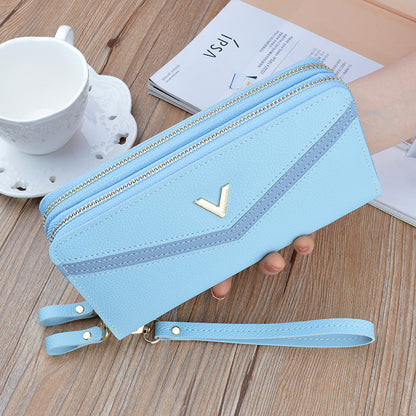 pochette longue à double fermeture