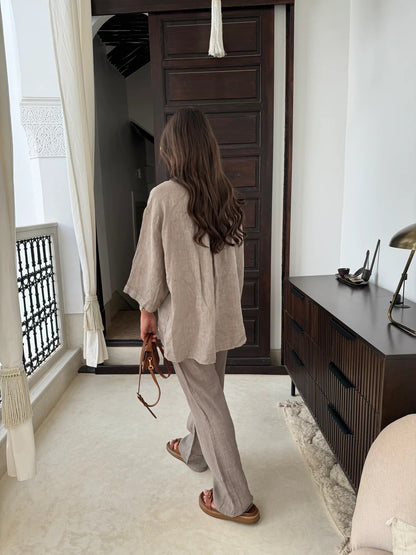 Ensemble Chemise Pantalon Large Femme