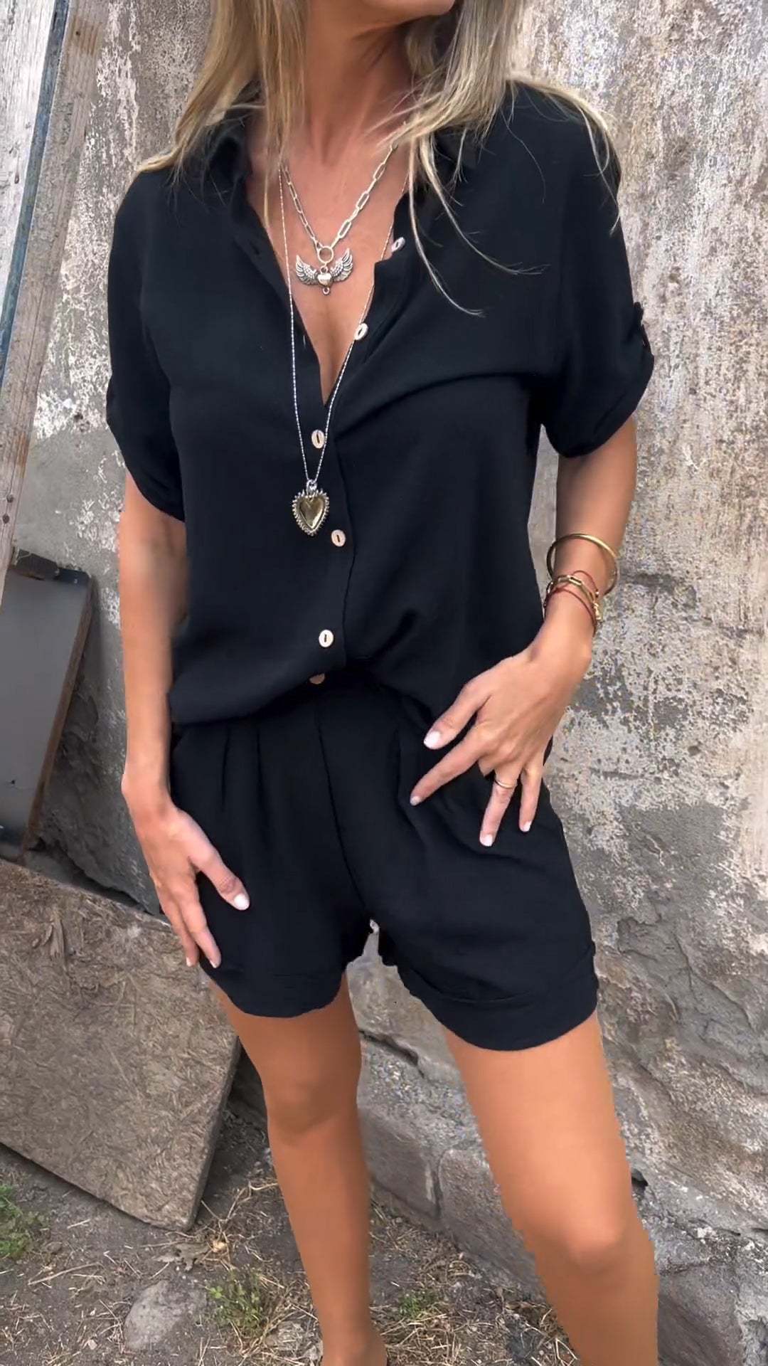 Ensemble 2 Pièces Femme Chemise & Short