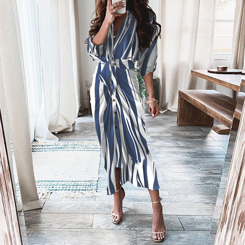 Robe Femme Manches Longues Imprimée
