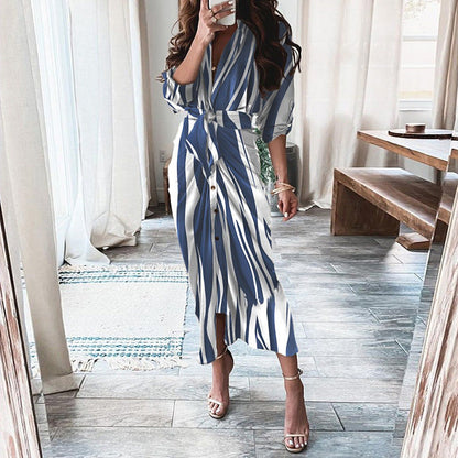 Robe Femme Manches Longues Imprimée