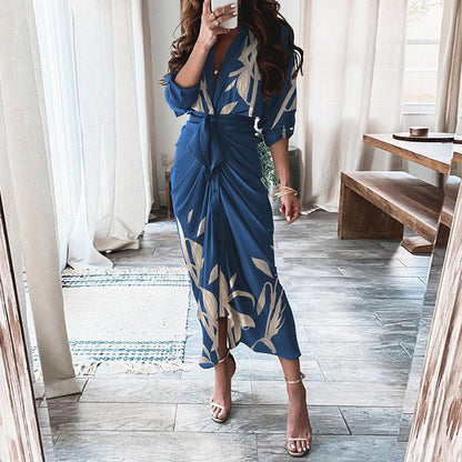 Robe Femme Manches Longues Imprimée