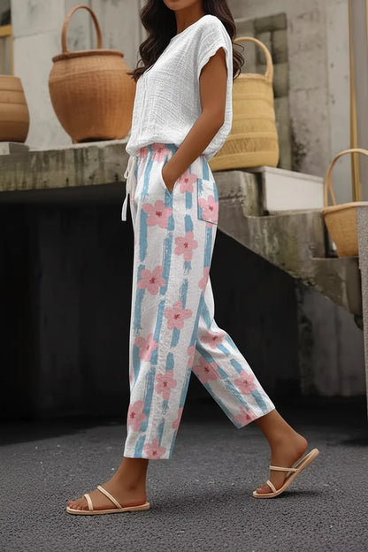 Pantalon Fluide Floral Femme