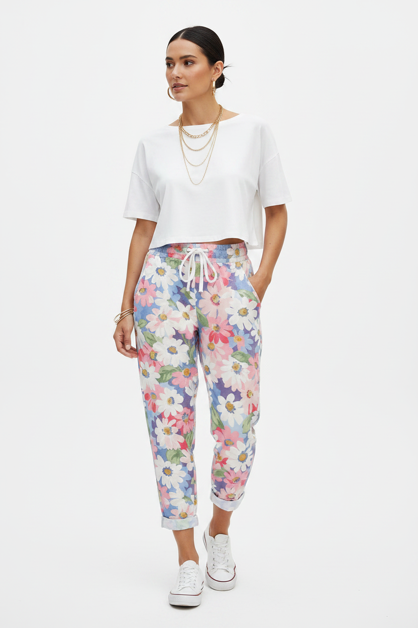 Pantalon Jogging Fleuri Solène