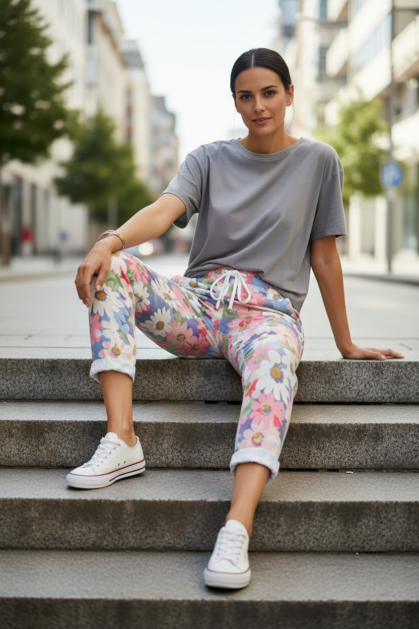 Pantalon Jogging Fleuri Solène